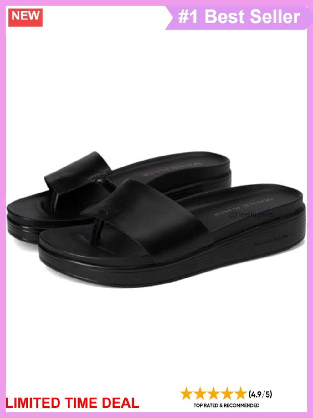 Donald Pliner Fifi Leather Slide Sandals Open Toe Casual Summer Flats